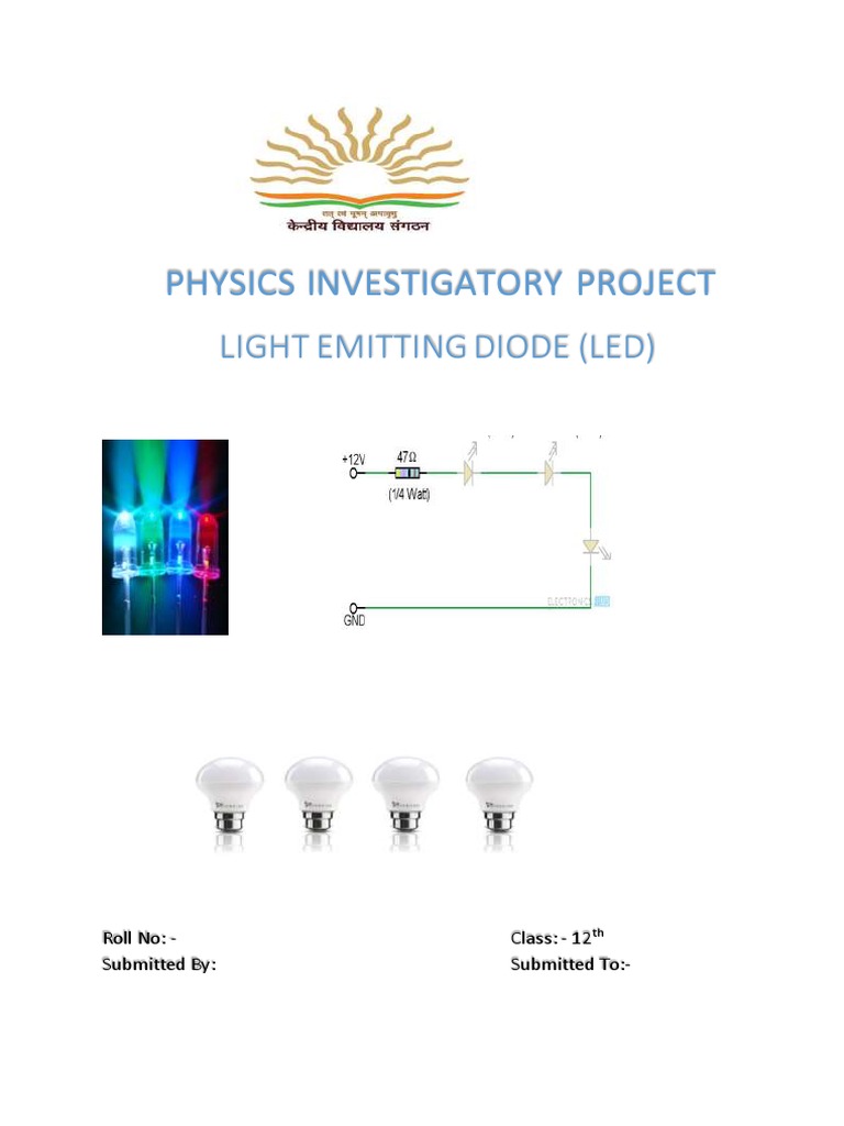 LED Physics Investigatory Project | PDF | Light Emitting Diode | P–N ...