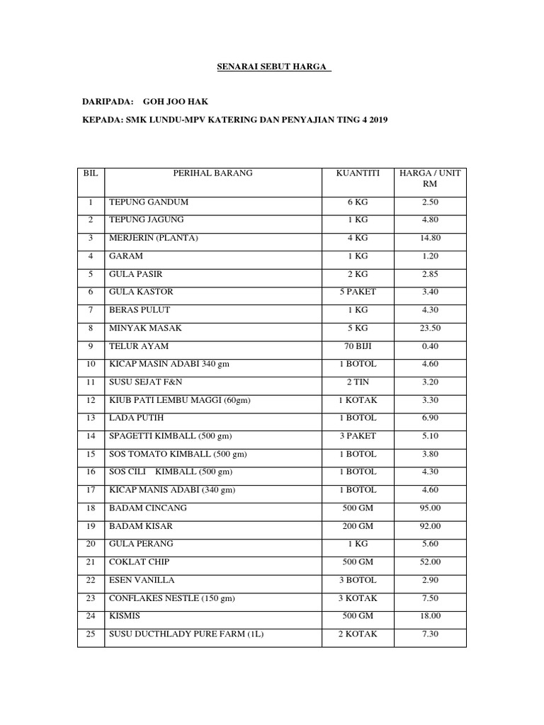 Sebut Harga  PDF
