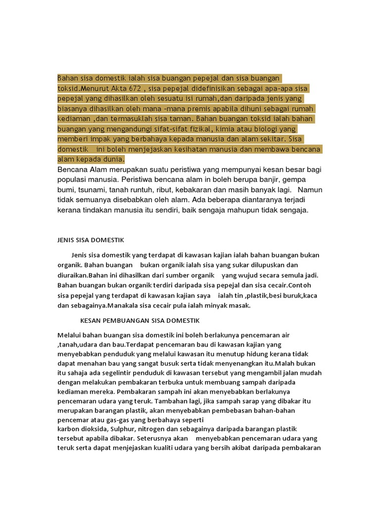 Sisa Sisa Domestik 2019 Pdf
