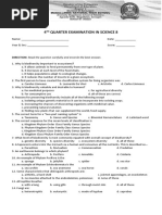 4TH Quarter Examination in Science 8