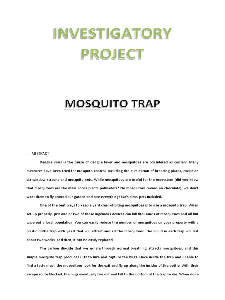 Insect repellent and investigatory project essay image