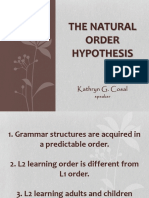 The Natural Order Hypothesis (Led 401)
