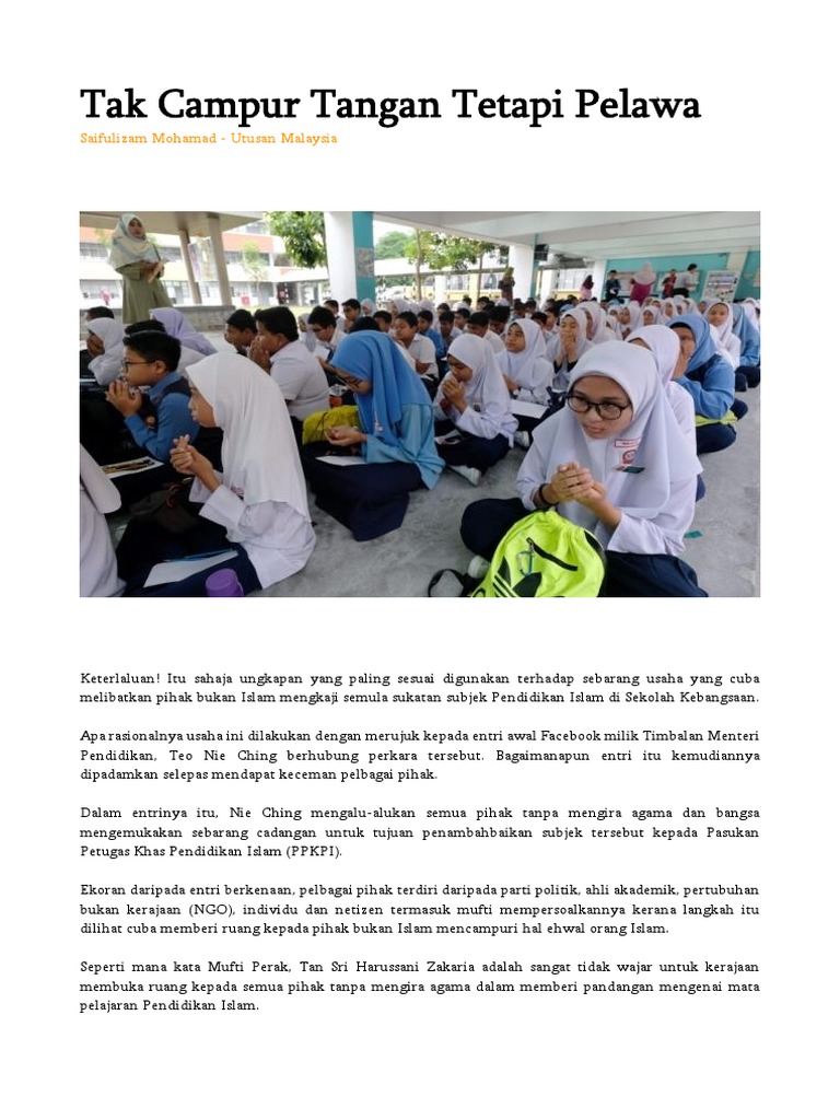 Teo Nie Ching Kaji Mata Pelajaran Agama Islam Pdf