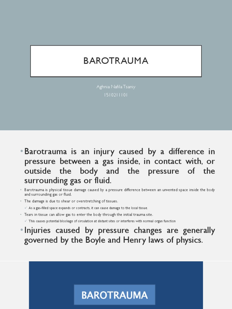 Barotrauma PDF Medical Specialties Clinical Medicine