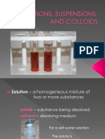Solutions Suspensions and Colloids