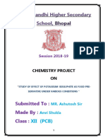393427652 Chemistry Project on Study of Effect of Potassium Bisulphite as Food Pre Servative Under Various Conditions