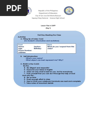 Teacher Grace - Lesson Plan (EAPP)