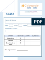 Examen Trimestral Segundo Grado Bloque III 2018-2019