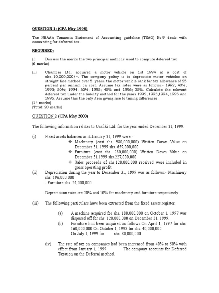 Deferred Tax Accounting Methods Explained | PDF | Deferred Tax ...