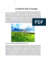 The Prices of Land For Sale in Canada
