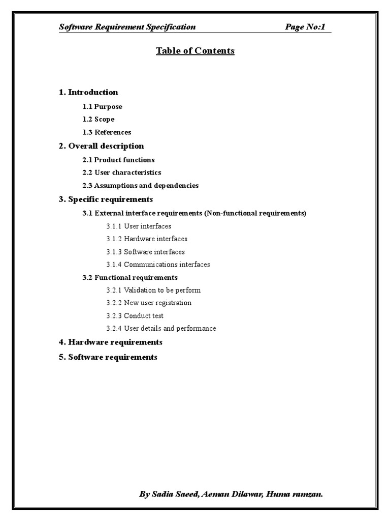 Software Requirement Specification Page No:1 | PDF | Graphical User ...