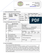 Course Specification Template 1. General Information About Instructor