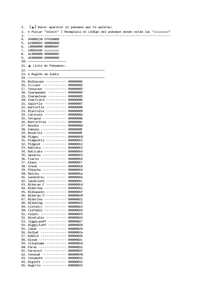 Todos Los Cheats De Pokemon Negro 2 Pdf Juegos Japoneses Trabajos