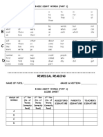 Remedial Reading: Basic Sight Words (Part 1)