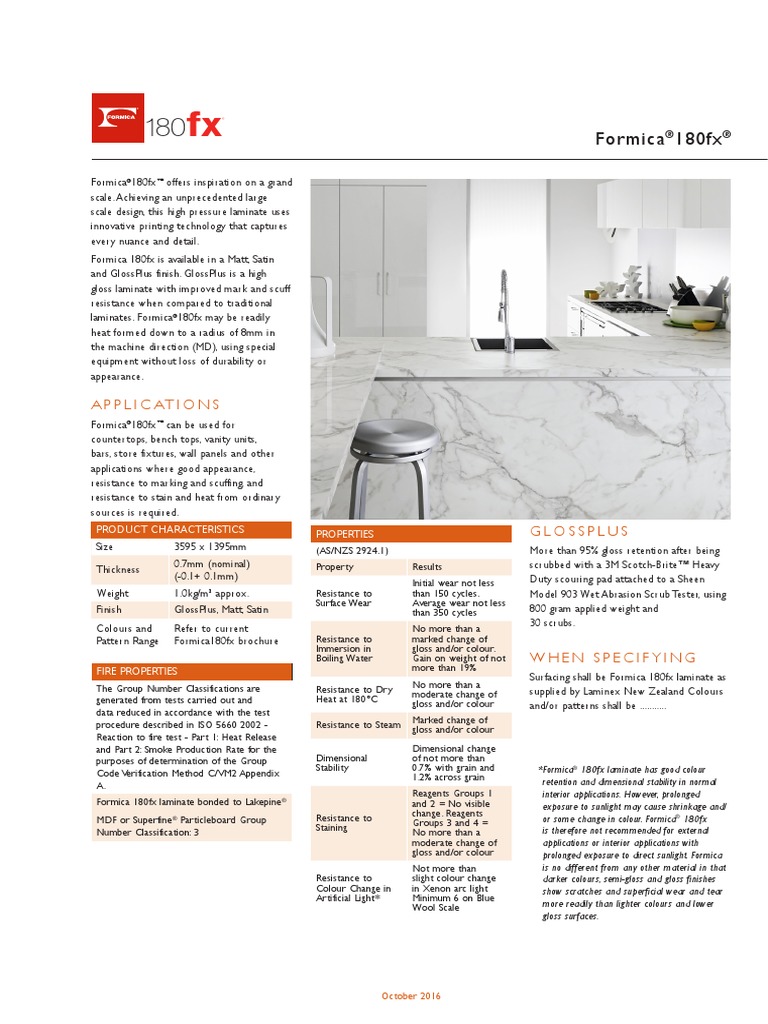 Formica 180fx: Applications | PDF | Adhesive | Lamination