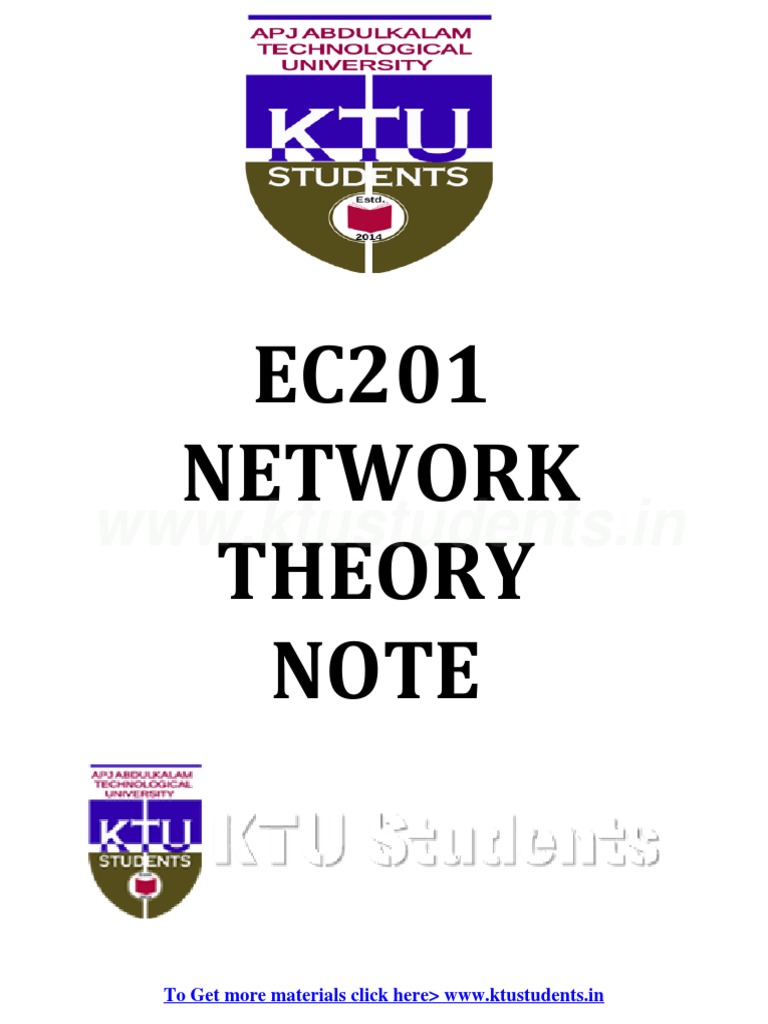 Network Theory EC201 Note PDF | PDF | Electrical Impedance | Series And ...