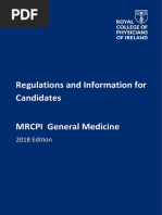 MRCPI Combined General Medicine Regulations 2018