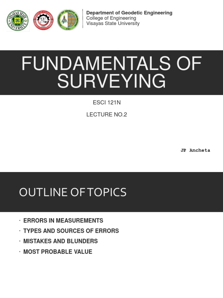 ESci 121n - Lec No. 2 - Concepts of Error - 2 | PDF | Observational ...