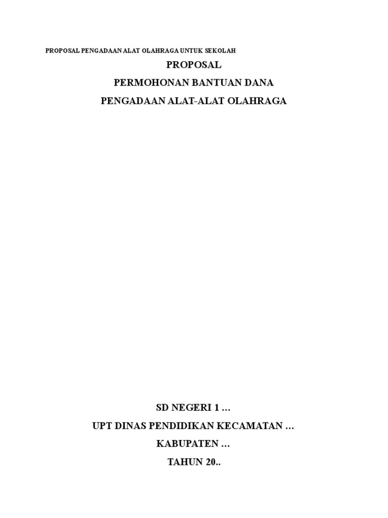 Proposal Pengadaan Alat Olahraga Untuk Sekolah Doc