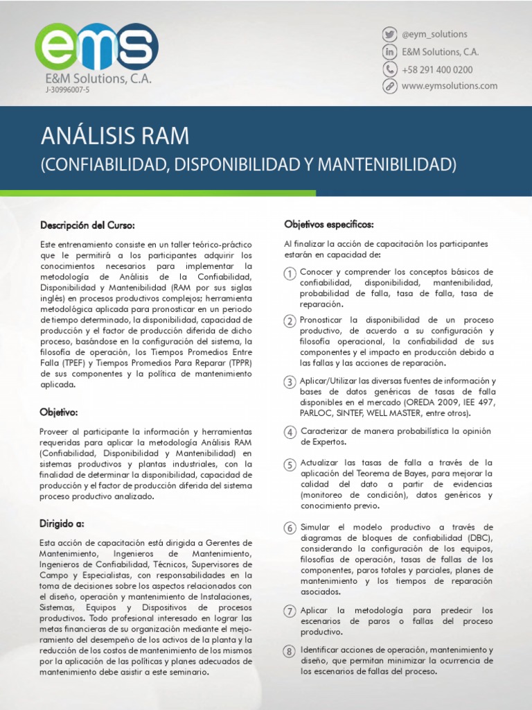 Analisis RAM | PDF | Ingeniería de confiabilidad | Cognición
