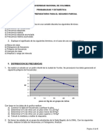 Universidad Nacional de Colombia Probabilidad Y Estadística Taller Preparatorio para El Segundo Parcial