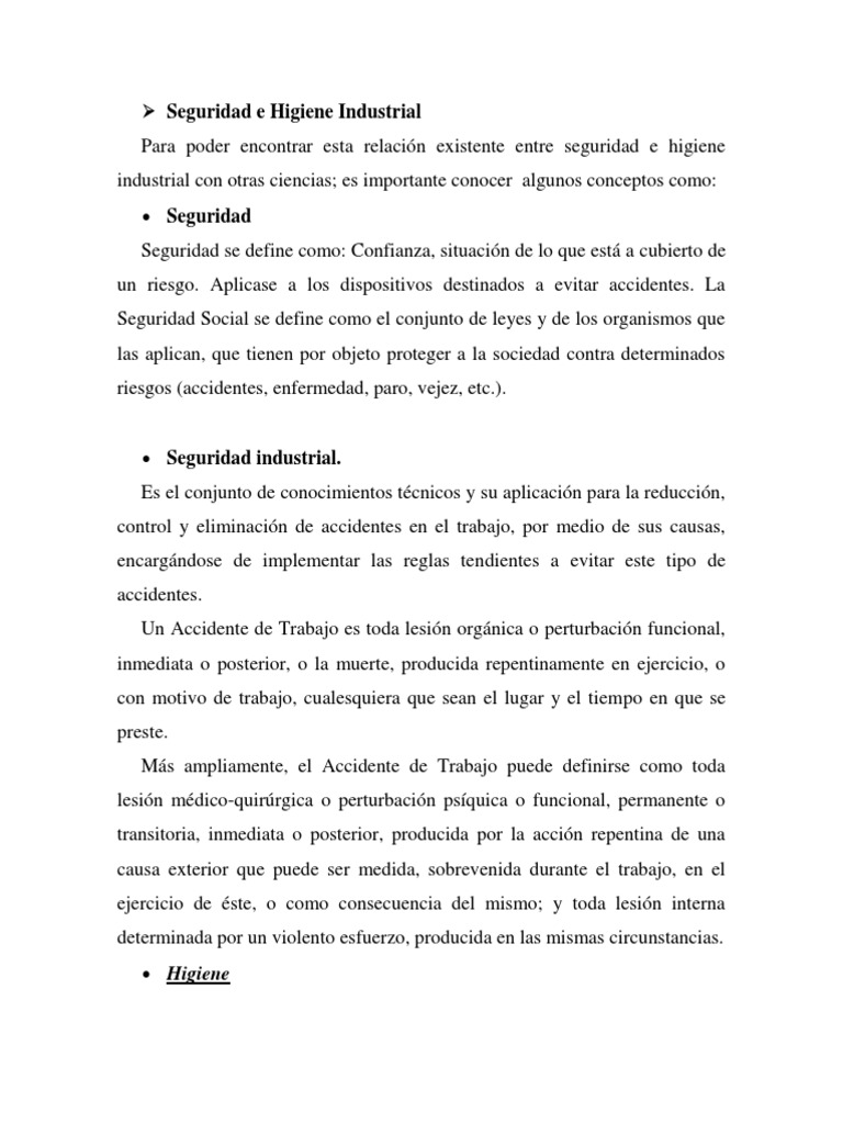 Seguridad y Higiene Industrial Esencial | PDF | Seguridad y salud ...