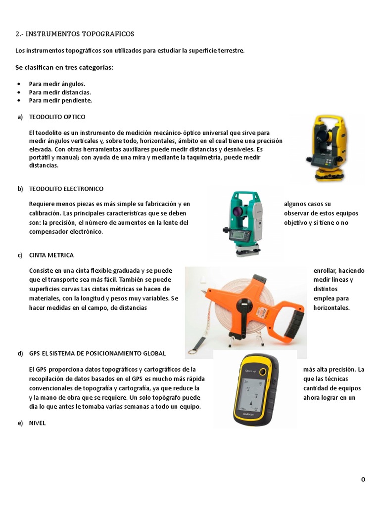 Instrumentos de Topografía Esenciales | PDF | Azimut | Infografia