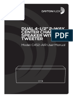 DUAL 4-1/2" 2-WAY Center Channel Speaker With Amt Tweeter: Model: C452-AIR User Manual