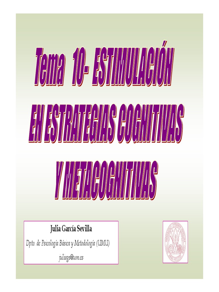 Estrategias Cognitivas y Metacognitivas PDF | PDF
