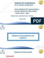 Socialización Proceso de Vinculacion Manejo de Carpetas Fce - Ug Ci 2019 - 2020