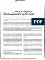 Efficacy and Mortality in TX Refractry Generalized Convulsive SE in Child