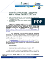 133 Personas Naturales A Declarar Renta Por El Año Gravable 2015 PDF
