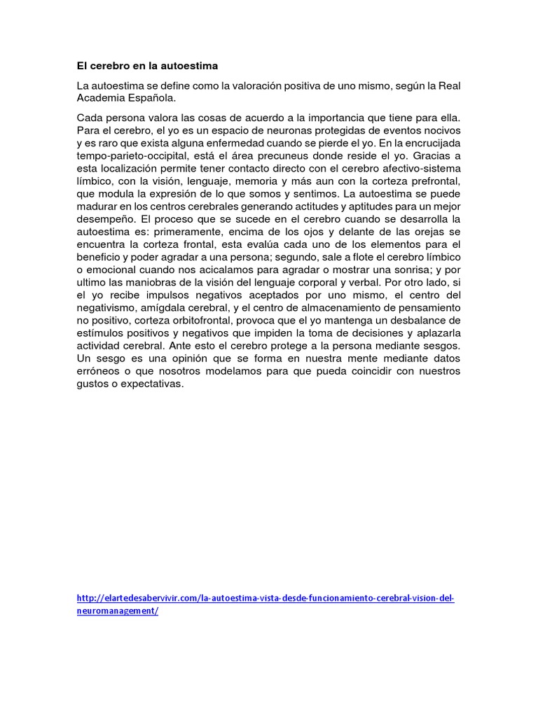 El Cerebro en La Autoestima | PDF