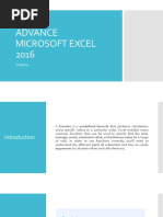 Advance Microsoft Excel 2016