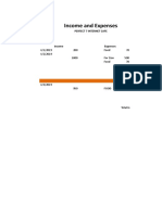 Income and Expenses: 4/1/2019 200 Food 70 4/2/2019 1000 For Zion 500 Food 70