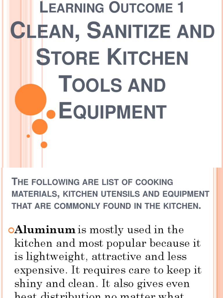 Clean,Sanitize and Store Tools and Equipment Hygiene Knife