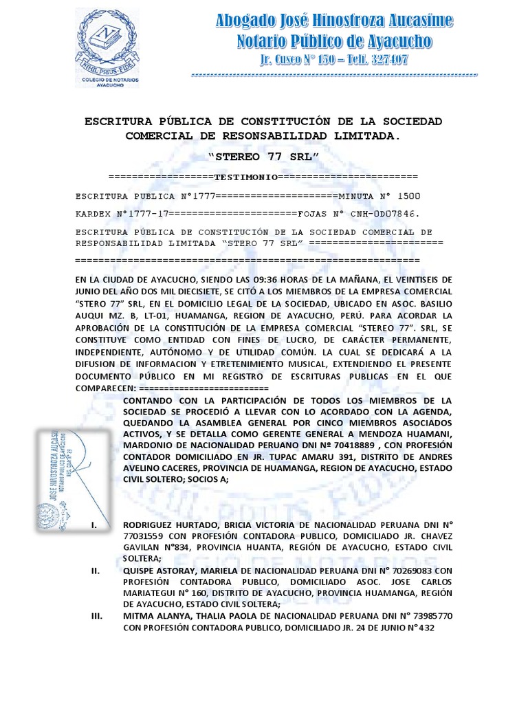 Ejemplo De Constitucion De Una Sociedad Anonima Opcio - vrogue.co