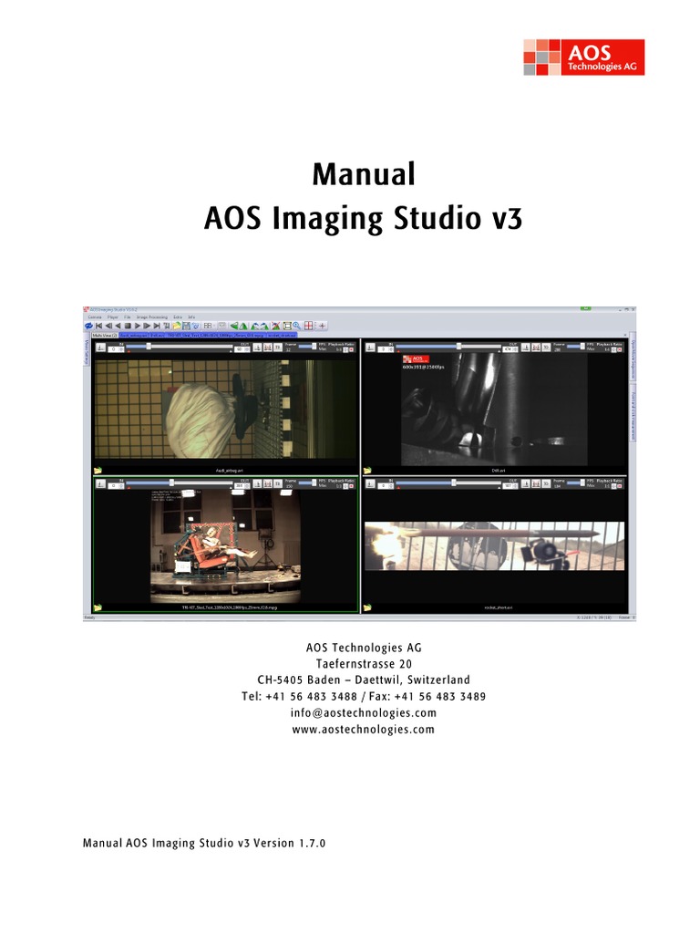 Manual AOS Imaging Studio v3 v1.7.0 PDF
