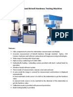 Computerized Brinell Hardness Testing Machine: Features