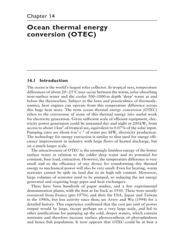 Ocean Thermal Energy Conversion Overview | PDF | Heat Exchanger | Heat