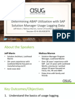 ASUG82878 - Determining ABAP Utilization With SAP Solution Manager Usage Logging Data