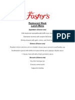 Foster's Combined Menus