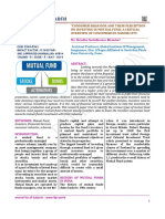 Research Paper Titled, "Consumer Behavior and Their Perception On Investing in Mutual Fund: A Critical Overview of Consumers in Nashik City".