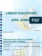 Linear Equations Airil Ahmad