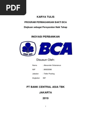 Karya Tulis Tahap 3 Bakti Bca Inovasi Perbankan