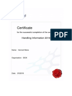 Certificate: Handling Information 2018