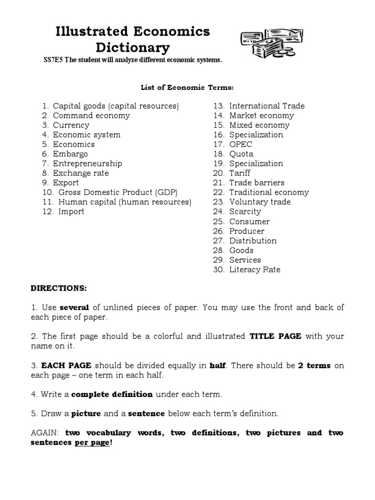 Illustrated Economics Dictionary 2016 Project | PDF