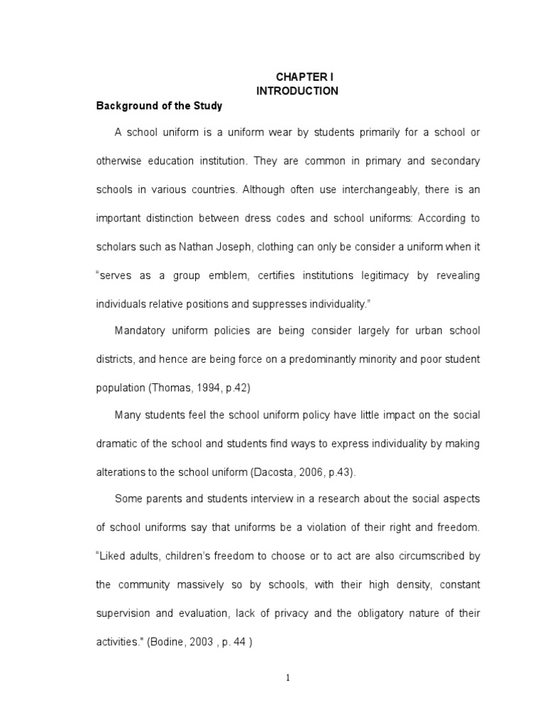 Reasons of Not Wearing School Uniforms PDF Attitude (Psychology) Reason