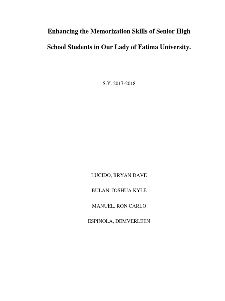 Research Project Chapter 1 | PDF | Memory | Educational Technology