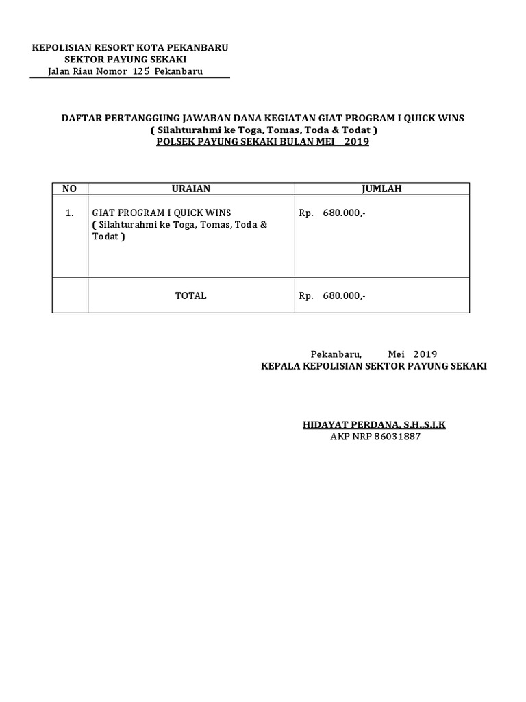 Quick Wins Binmas Mei 2019 Docx